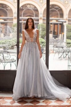 Yolanda Beaded Tulle Gown - Silver -A L’Amour The Label 101 aa4455e0 e9df 4e58 8706 fd33cafe2f93