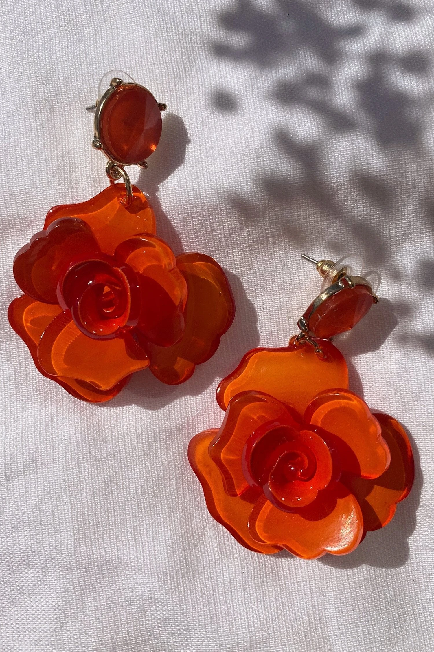 Camilla Orange Acrylic Flower Earrings 9 Camilla Orange Acrylic Flower Earrings - Image 7