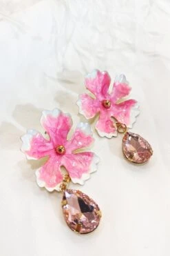 Nora Pink Flower Studs With Gem Detail -A L’Amour The Label 113 3e86b807 4ac2 4af3 8b93 4a84cd8f2e21