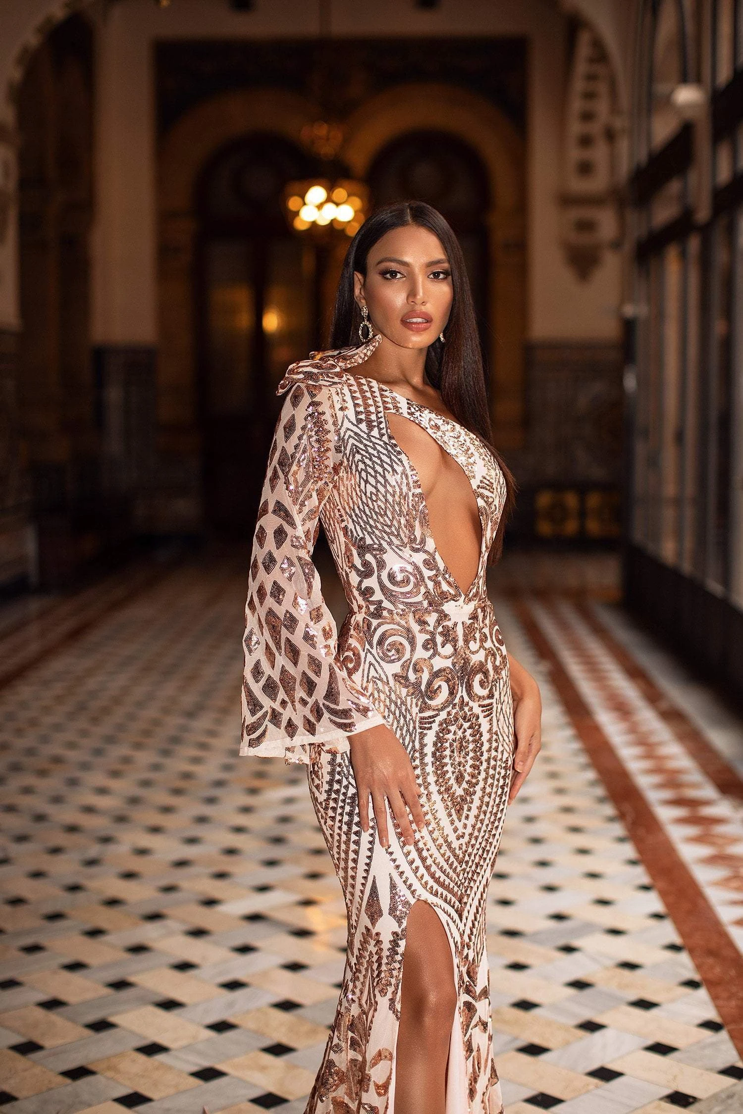 Iza Sequin Gown - Rose Gold 7 Iza Sequin Gown - Rose Gold - Image 5