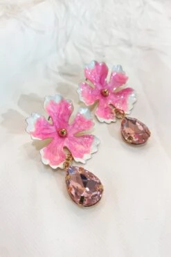 Nora Pink Flower Studs With Gem Detail -A L’Amour The Label 115 08b4524d c25b 4ef1 8c37 4847761bc11d