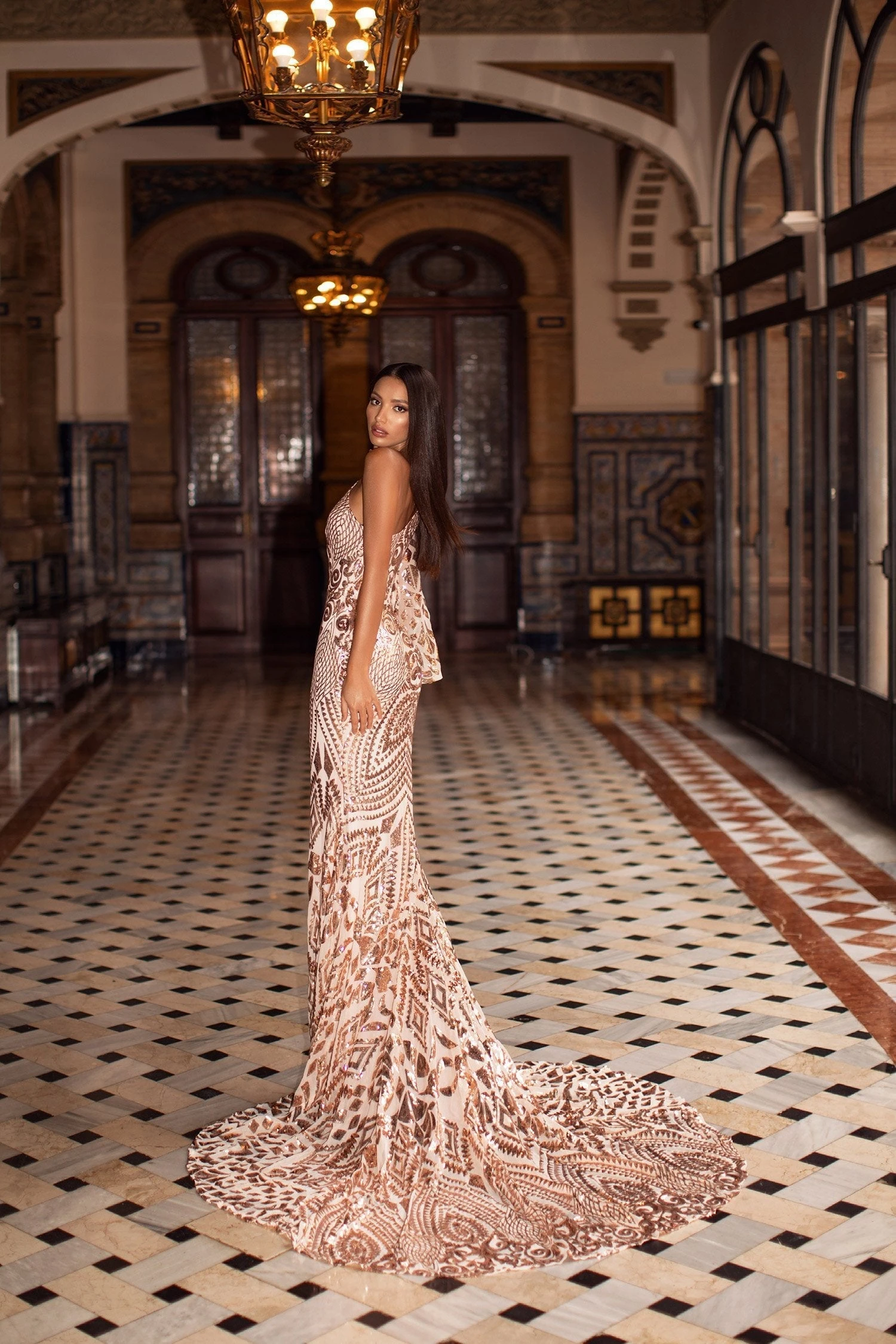 Iza Sequin Gown - Rose Gold 4 Iza Sequin Gown - Rose Gold - Image 2