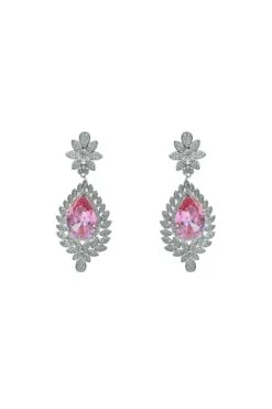 Clementine Embellished Pink Gem Earrings
