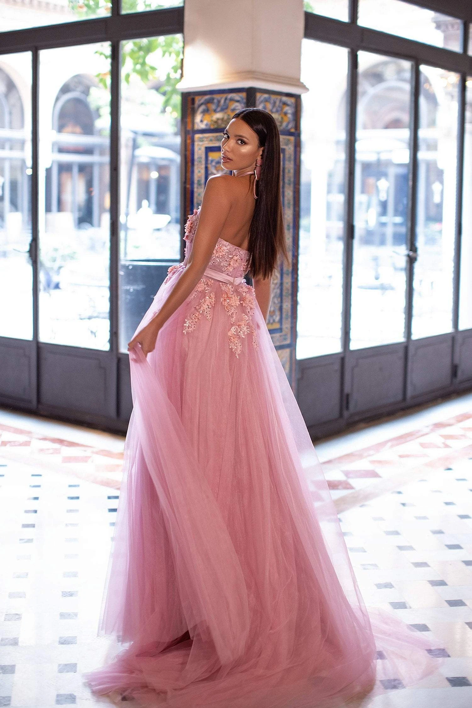 Otavia Tulle Gown - Pink 7 Otavia Tulle Gown - Pink - Image 5