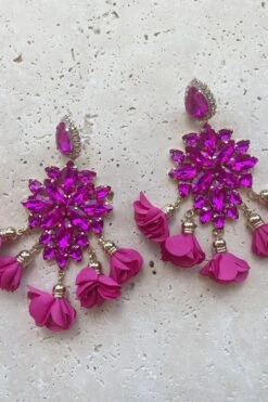 Cecily Fuchsia Flower Drop Earrings -A L’Amour The Label 15 8e4a29e6 facd 4c51 96b3 96c92e9c247a