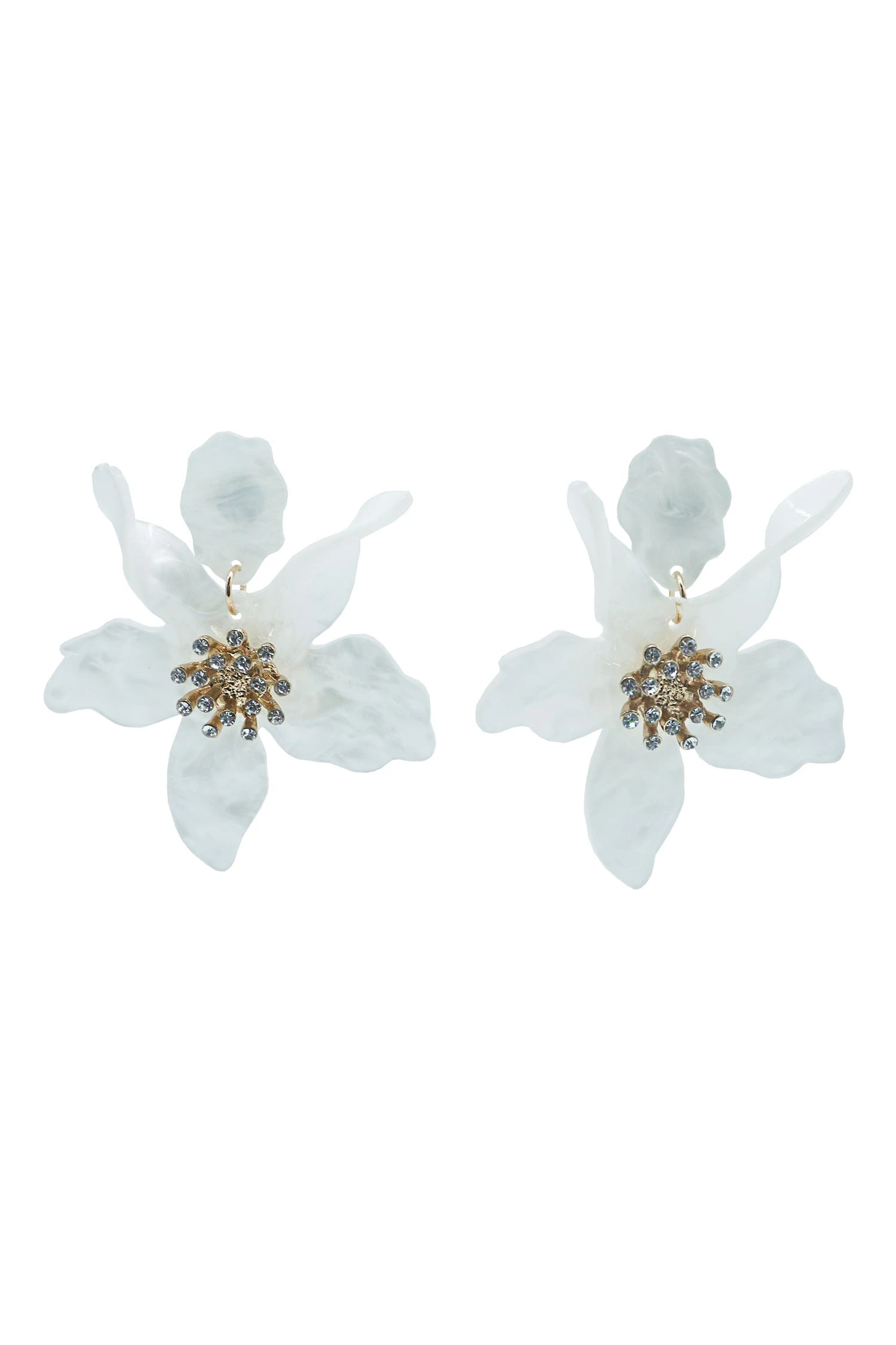 Briella White Flower Earrings 3 Briella White Flower Earrings