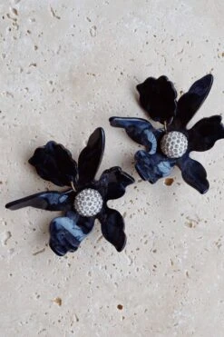 Luna Black Flower Statement Earrings 9 Luna Black Flower Statement Earrings -A L’Amour The Label 1 29db550e 8f78 442e 8863 ba246abc289c