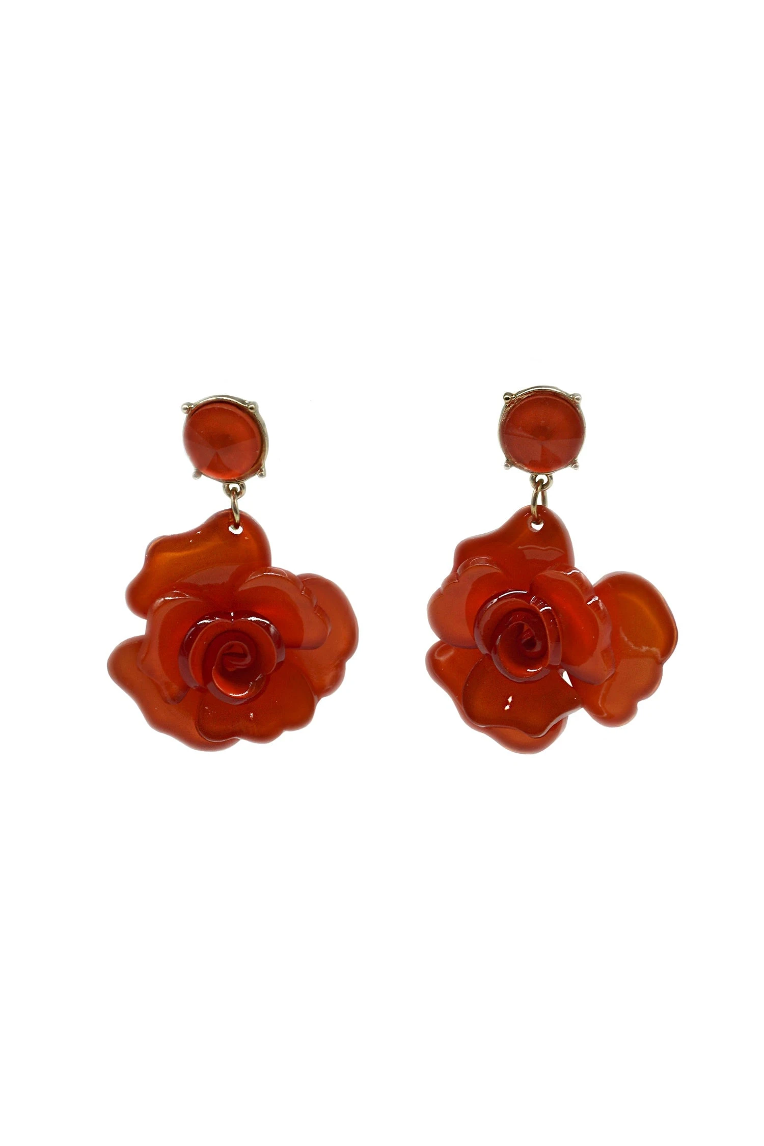 Camilla Orange Acrylic Flower Earrings 3 Camilla Orange Acrylic Flower Earrings