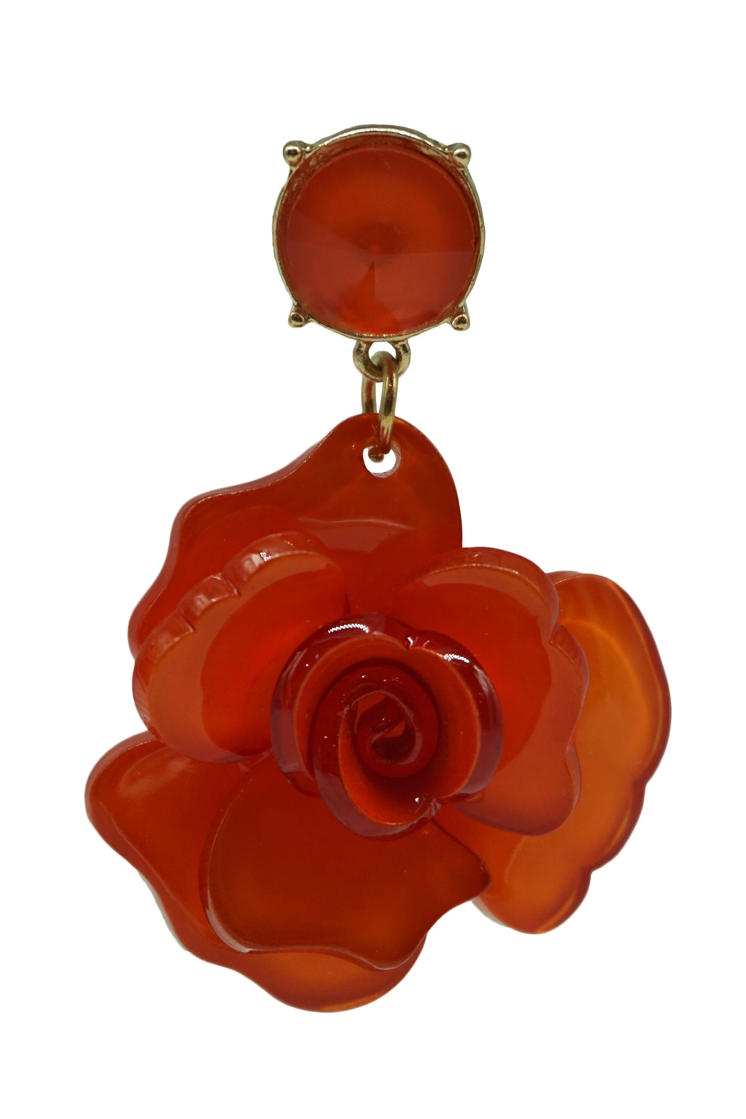 Camilla Orange Acrylic Flower Earrings 4 Camilla Orange Acrylic Flower Earrings - Image 2