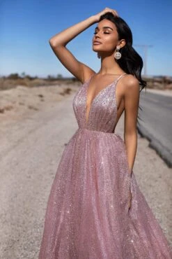 Electra Glitter Gown - Rose Gold -A L’Amour The Label 26 e1d53561 31e6 4c6e b655 f2effd89c831
