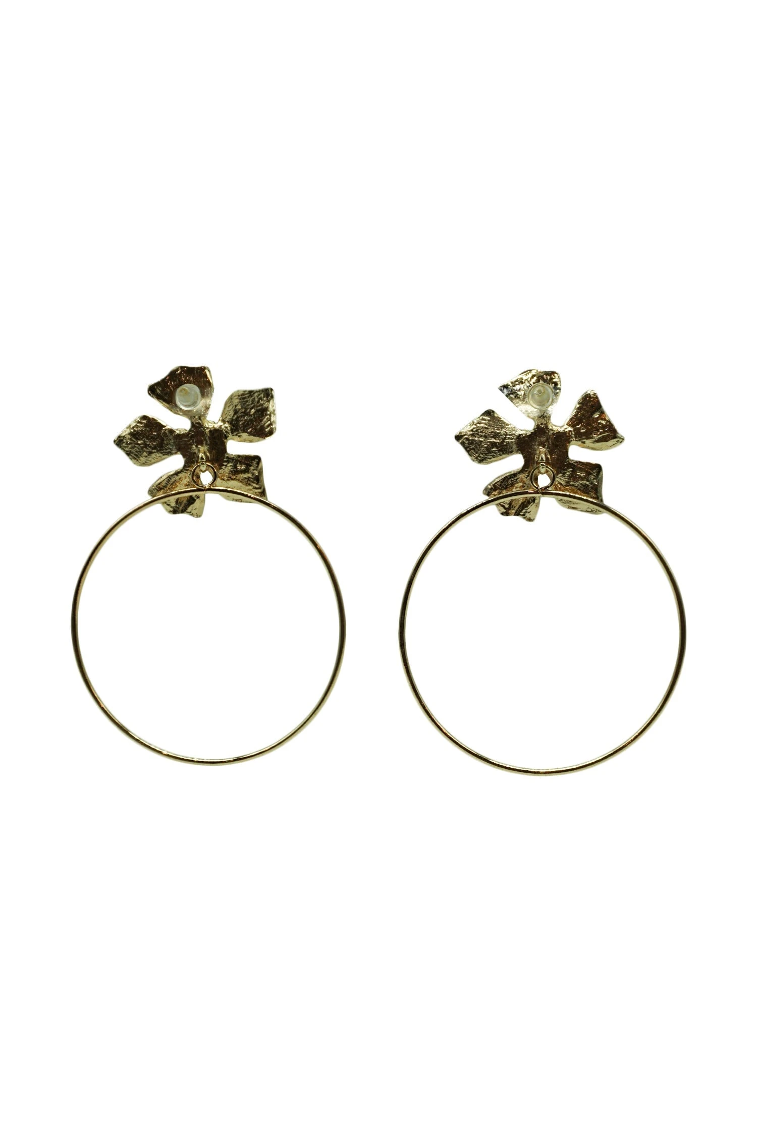 Jocelyn Gold Flower Hoops Earrings 4 Jocelyn Gold Flower Hoops Earrings - Image 2