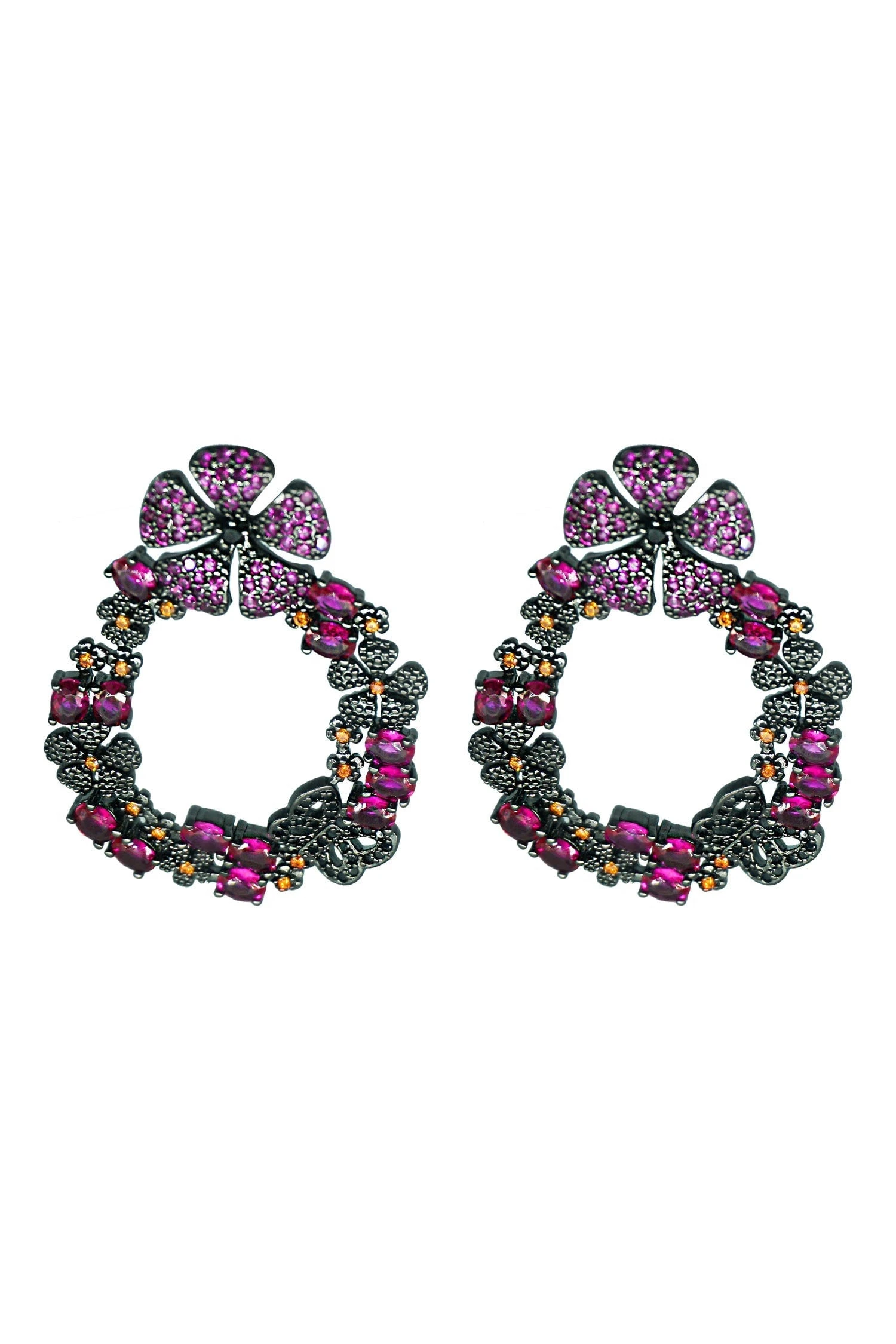 Saban Flower Circle Earrings 3 Saban Flower Circle Earrings