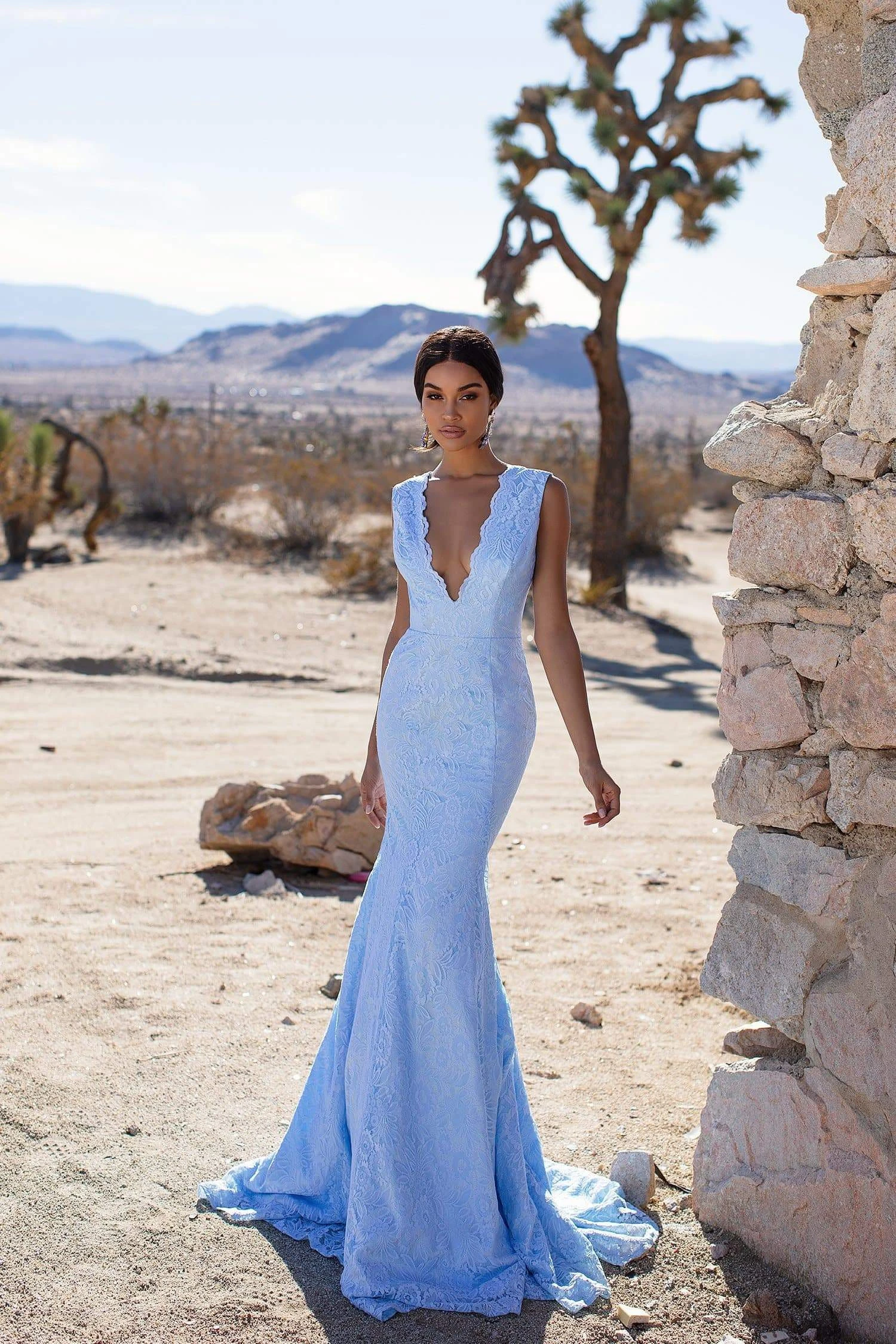 Ivy Lace Gown - Sky Blue 3 Ivy Lace Gown - Sky Blue