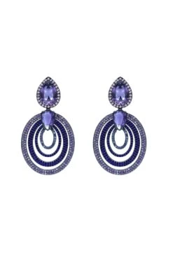 Jamila Purple Oval Earrings