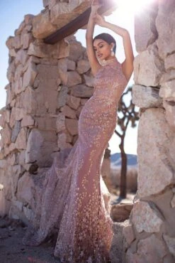 Tyra Glitter Cape Gown - Rose Gold -A L’Amour The Label 48 0b4f93d4 26df 4241 8271 19004058afa0