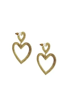 Chloe Gold Embellished Duo Heart Earrings -A L’Amour The Label 76 e97d5fde 43bf 4986 8db3 ba6584b64fcd