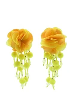 Shailee Yellow Flower Drop Earrings