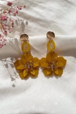 Petra Mustard Flower Drop Earrings -A L’Amour The Label 7 2a23edf3 2dc6 49d0 b32c fcc8f1884593