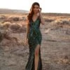 Danica Sequin Gown - Emerald -A L’Amour The Label 9 28b2a62a 736f 4ec6 a379 6a7177081228
