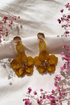 Petra Mustard Flower Drop Earrings -A L’Amour The Label 9 65300330 1bed 48d1 94b3 5301b7285242