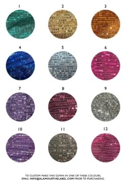 Mara Deep Plunge Sequins Orange Gown -A L’Amour The Label KENDRASEQUINScopy