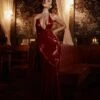 Brooklyn Sequins Shimmering Burgundy Gown