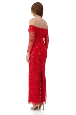 Damsel Beaded Off Shoulder Red Gown -A L’Amour The Label damsel 3