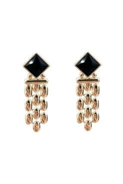 Dahlia Black Drop Earrings