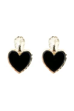 Noorain Black Heart Earrings