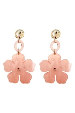 Petra Baby Pink Flower Drop Earrings -A L’Amour The Label earrings231