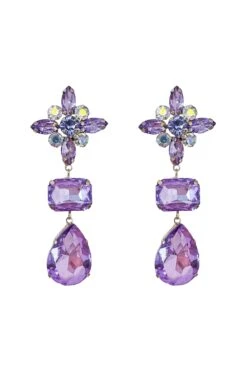 Jeannette Purple Gem Earrings