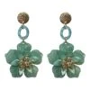 Petra Teal Flower Drop Earrings