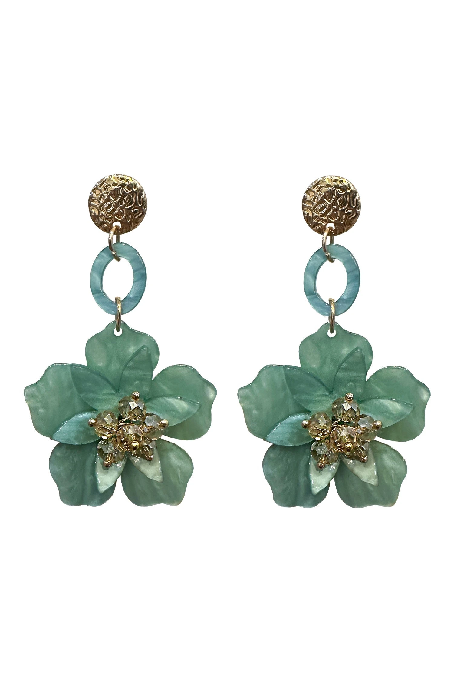 Petra Teal Flower Drop Earrings 3 Petra Teal Flower Drop Earrings