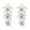 Niki White Flower Drop Earrings