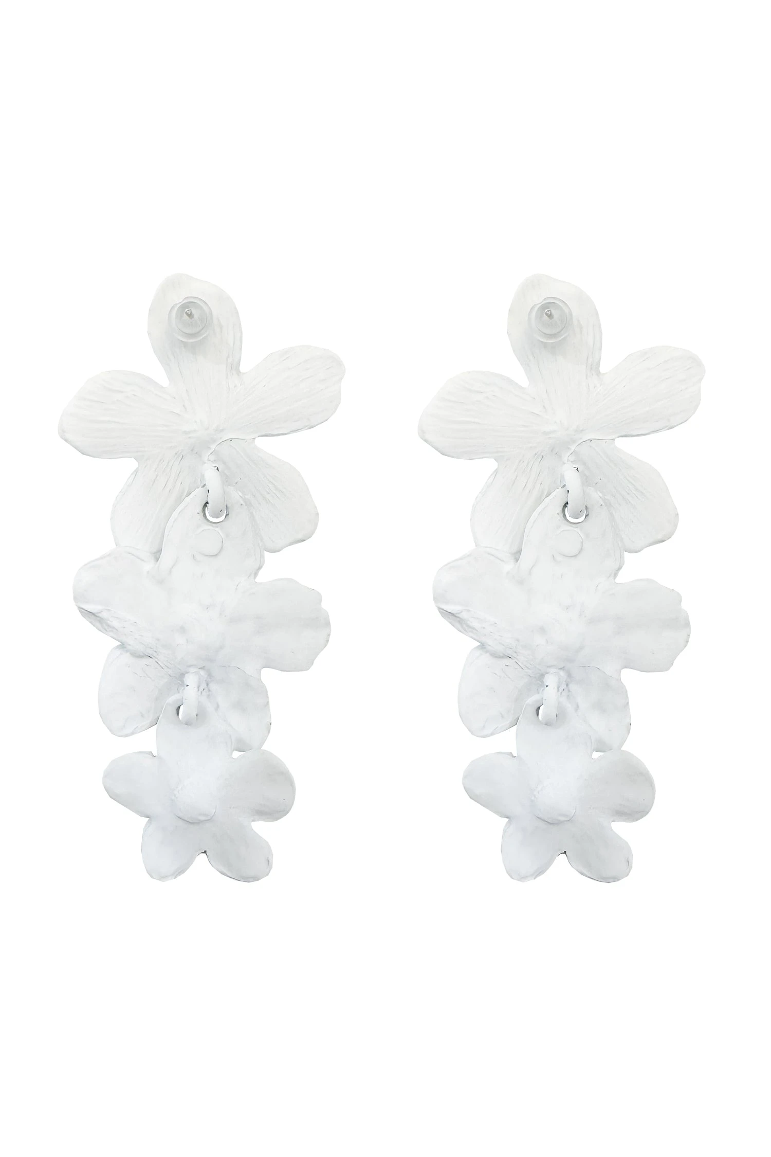 Niki White Flower Drop Earrings 5 Niki White Flower Drop Earrings - Image 3