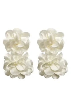 Meghan Cream Flower Drop Earrings -A L’Amour The Label earrings95 9b268ea4 1d61 4ff7 91f9 77ad2be6ddb1