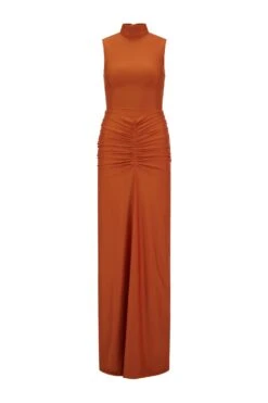 Rosina High Neck Rust Gown -A L’Amour The Label rosina 1 gm