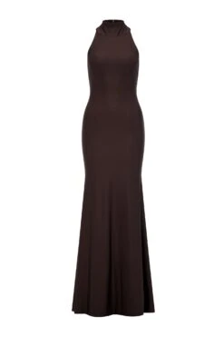 Santana High Neck Jersey Chocolate Gown -A L’Amour The Label santana 1 gm