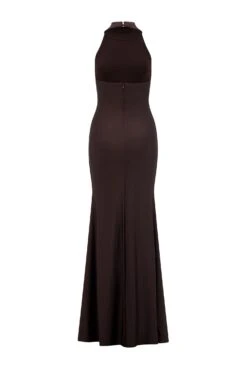 Santana High Neck Jersey Chocolate Gown -A L’Amour The Label santana 2 gm