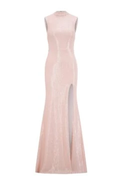 Willow High Neck Sequins Pink Gown 14 Willow High Neck Sequins Pink Gown -A L’Amour The Label willow 1 gm
